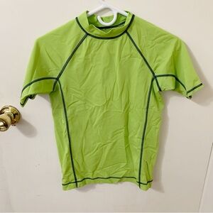 LandsEnd boys green Rash guard swim shirt medium 10-12